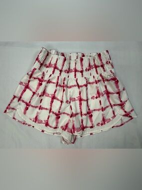 CALIA by Carrie Underwood White Shorts with Pink Grid Print